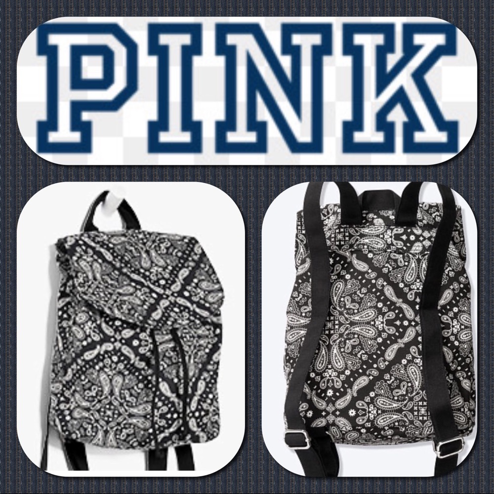 NWT Pink / Victoria Secrets Paisley Print Backpack - Picture 1 of 6